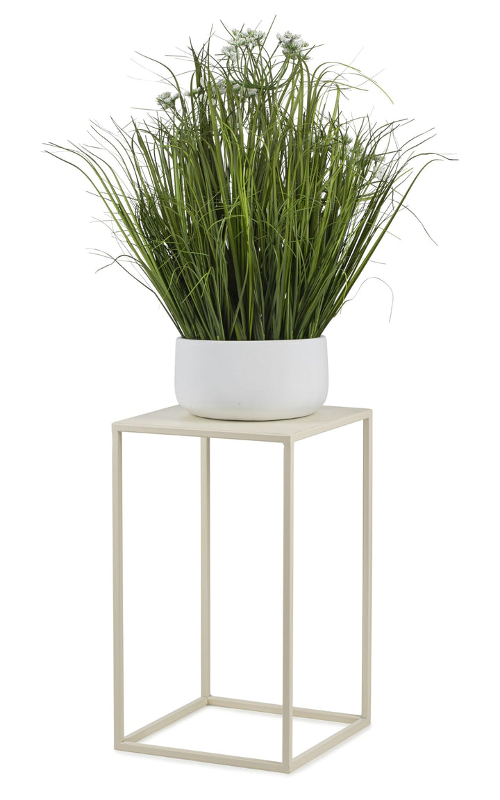 HowHomely Blumenständer Metall Cremefarben 40 cm Hoch - Solider und Robuster Blumenhocker Metall - P