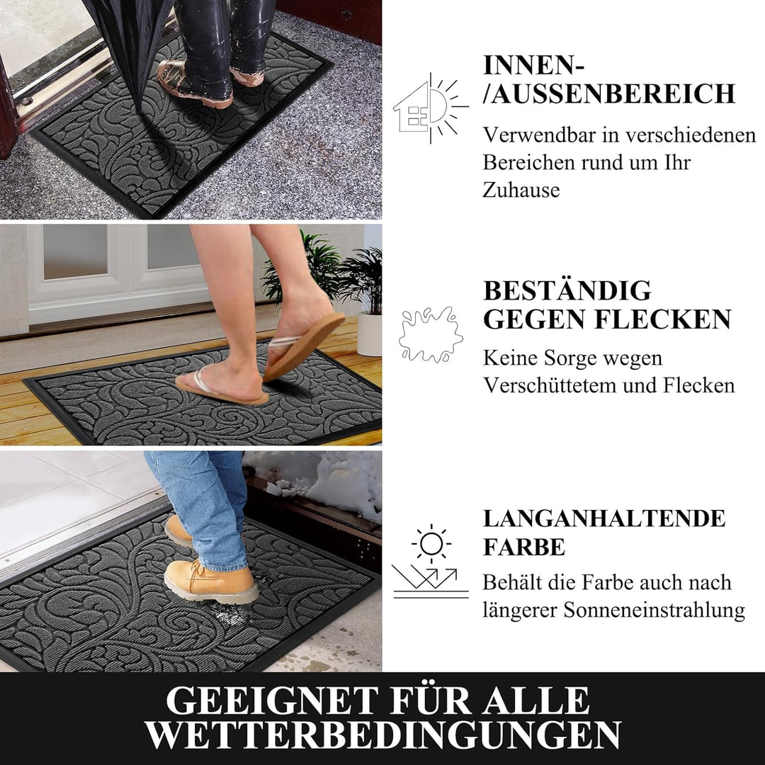 Yimobra Fussmatten - Innen und Aussen, Waschbar Fussmatte, Rutschfester Schmutzfänger Teppich für Ei