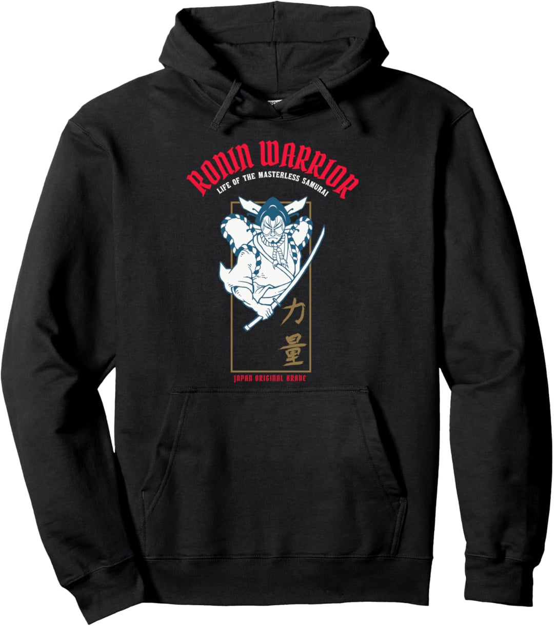 Ronin herrenloser Samurai Krieger Japan Kämpfer Kubuki Kanji Pullover Hoodie