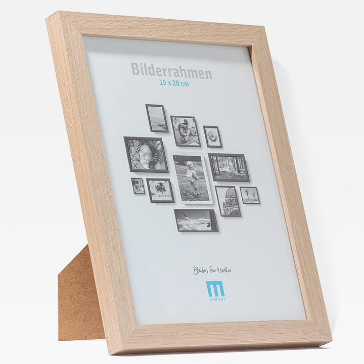 14 tlg. Foto Bilderrahmen-Set in Naturoptik in verschiedenen, unterschiedlichen Grössen. Für Fotowän