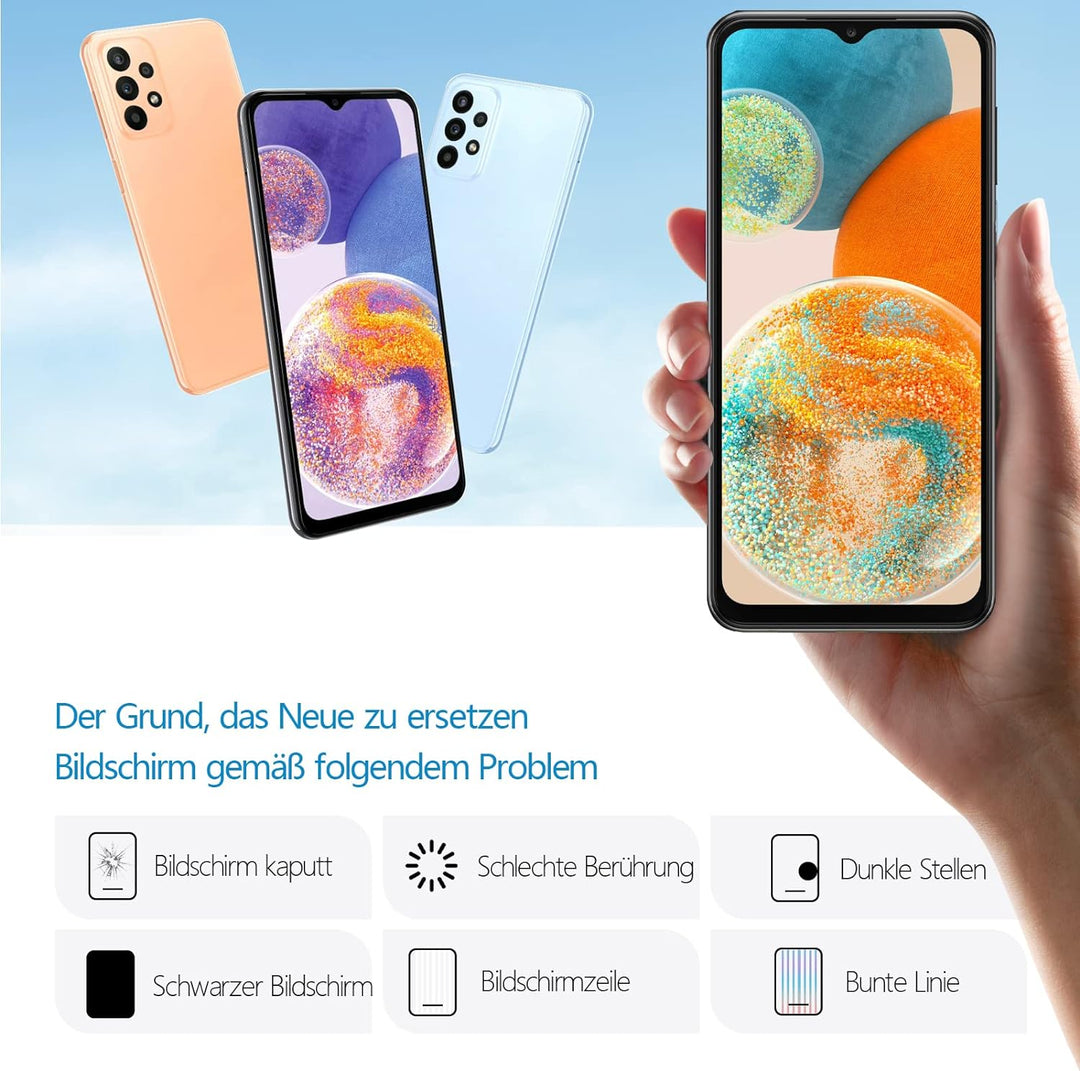 RongZy Kompatibel mit Samsung Galaxy A23 5G SM-A236B Ersatz Bildschirm LCD Display und Touchscreen-D