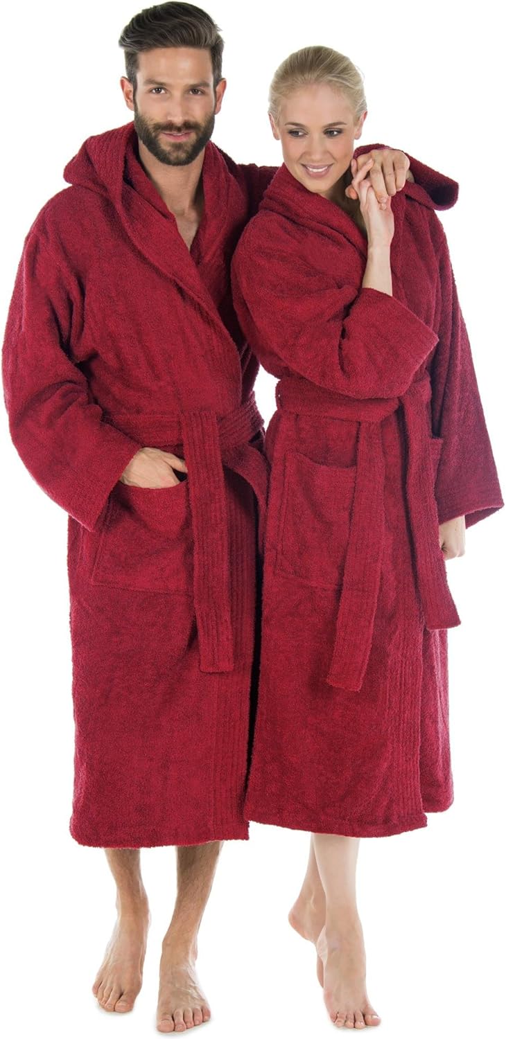 CelinaTex S-XXXL Bademantel Kapuze oder Schalkragen Uni lang aufgesetzte Taschen Damen Herren Unisex