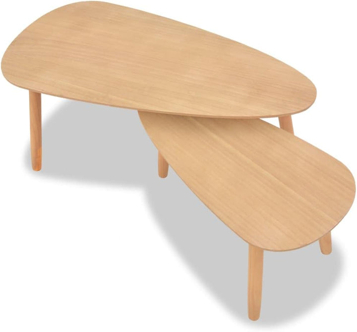 vidaXL 2X Kiefer Massiv Beistelltisch Satztisch Kaffeetisch Couchtisch Tisch Braun, Braun