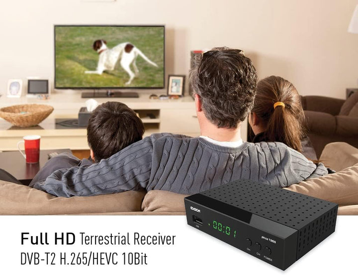 EDISION Picco T265 Full HD H.265 HEVC terrestrischer FTA Receiver T2 &amp; Vantage VTA74 Zimmerantenne D