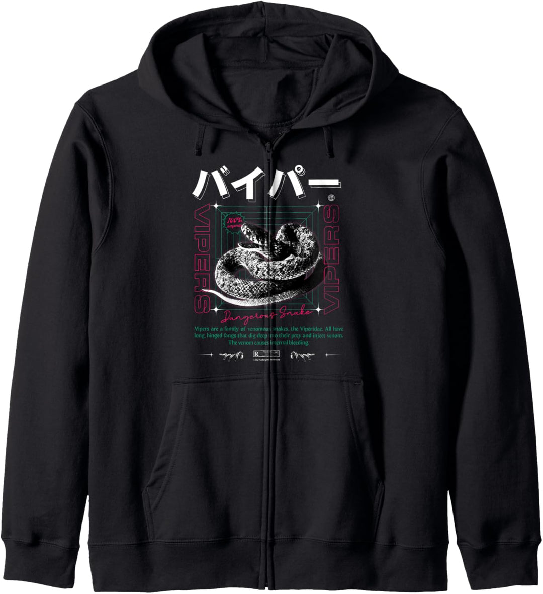 Snake Vipers Venom - Sad Aesthetic Edgy Streetwear Kapuzenjacke