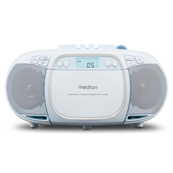 MEDION E66476 Stereo Sound System (Boombox, CD-Player, MP3, Kassette, tragbarer Kassettenspieler für