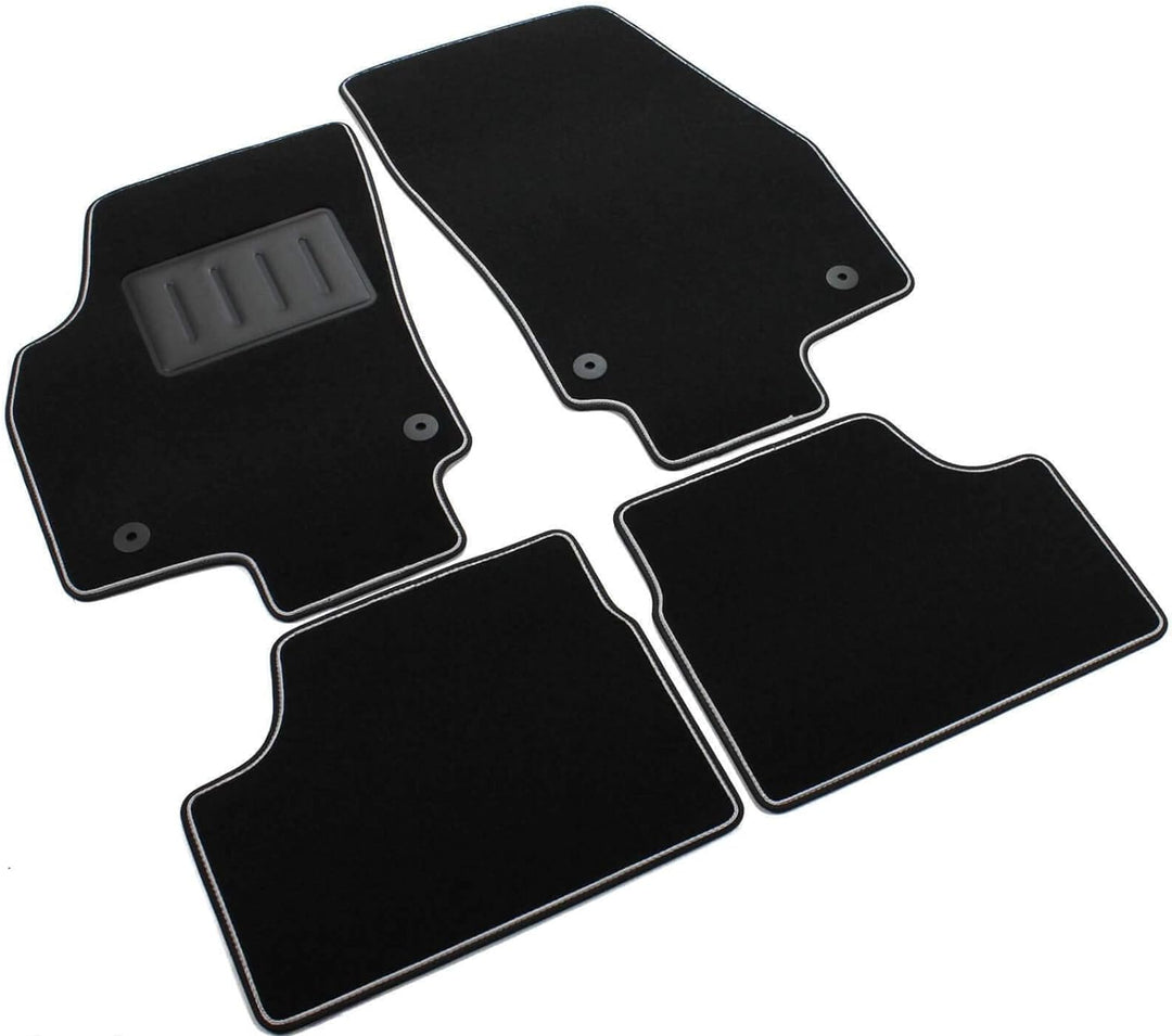 Das Teppich Auto, sprint03404, FuÃŸmatten Teppiche Schwarz rutschfest, verstÃ¤rkter Rand, zweifarbig