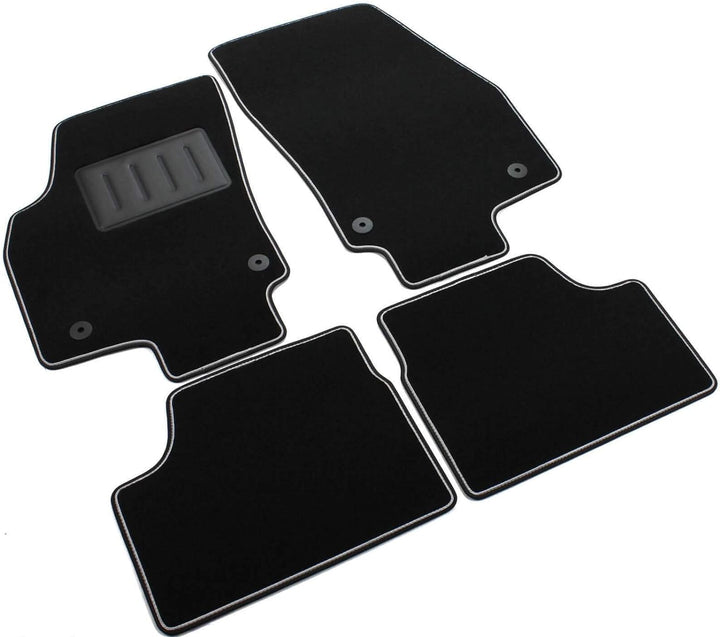 Das Teppich Auto, sprint03404, FuÃŸmatten Teppiche Schwarz rutschfest, verstÃ¤rkter Rand, zweifarbig