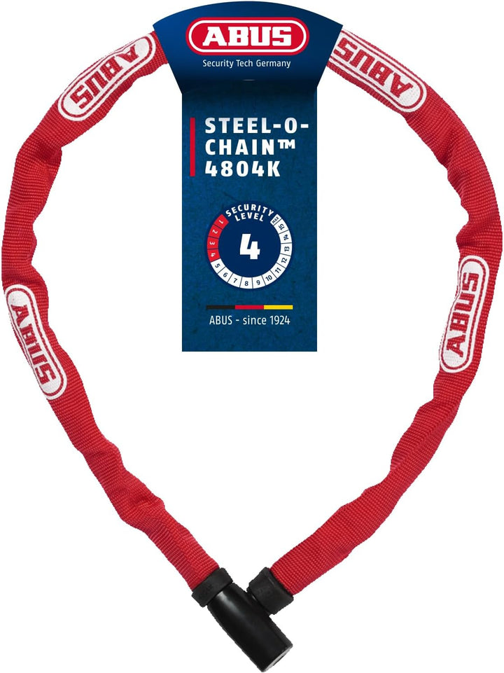 ABUS Kettenschloss Steel-O-Chain 4804K – Fahrradschloss aus Spezialstahl – ABUS-Sicherheitslevel 4 R
