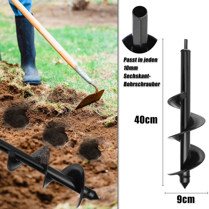 Garten Spiralbohrer 4x42+9x40 Garten Schnecken,Erdbohrer für Bohrmaschine,Pflanzbohrer,Garten Bohrer