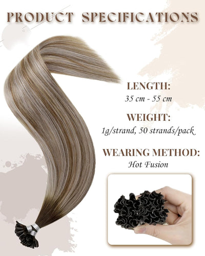 Hetto Blond Echthaar Extensions Bonding Balayage Echthaar U Tip Extensions Remy Keratin Bondings Haa