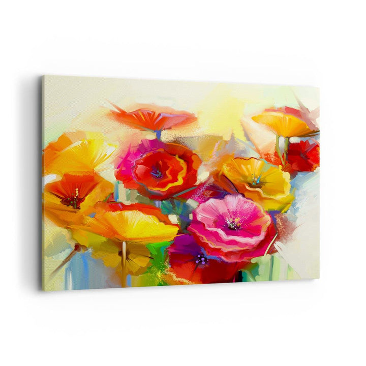 Bilder auf Leinwand 100x70cm Leinwandbild Blumen Frühling Flora Garten Gross Wanddeko Bild Schlafzim