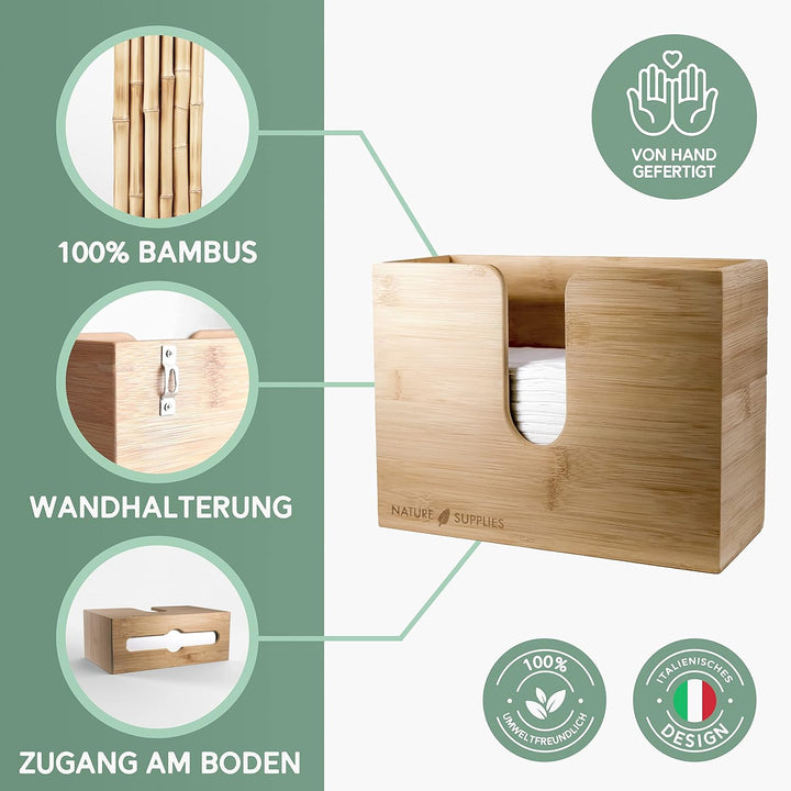Nature Supplies Papierhandtuchspender aus Holz - Papierhandtuchhalter Mit Wandhalterung oder bei Tis