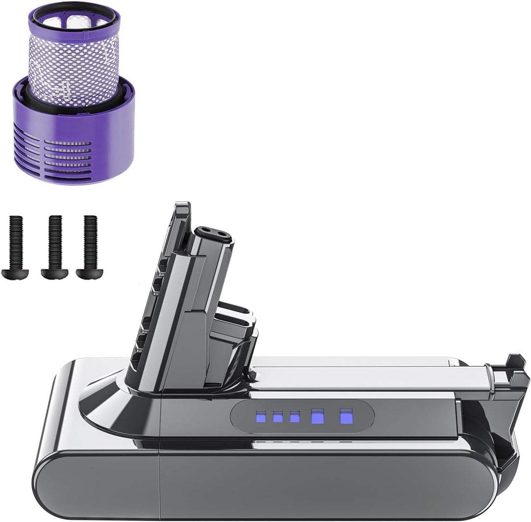 6000mAh V10 Ersatzakku für Dyson V10 Akku Kompatibel mit Dyson SV12 V10 Animal V10 Absolute V10 Motö