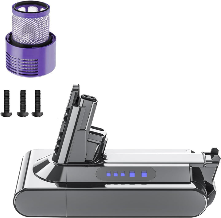 6000mAh V10 Ersatzakku für Dyson V10 Akku Kompatibel mit Dyson SV12 V10 Animal V10 Absolute V10 Motö