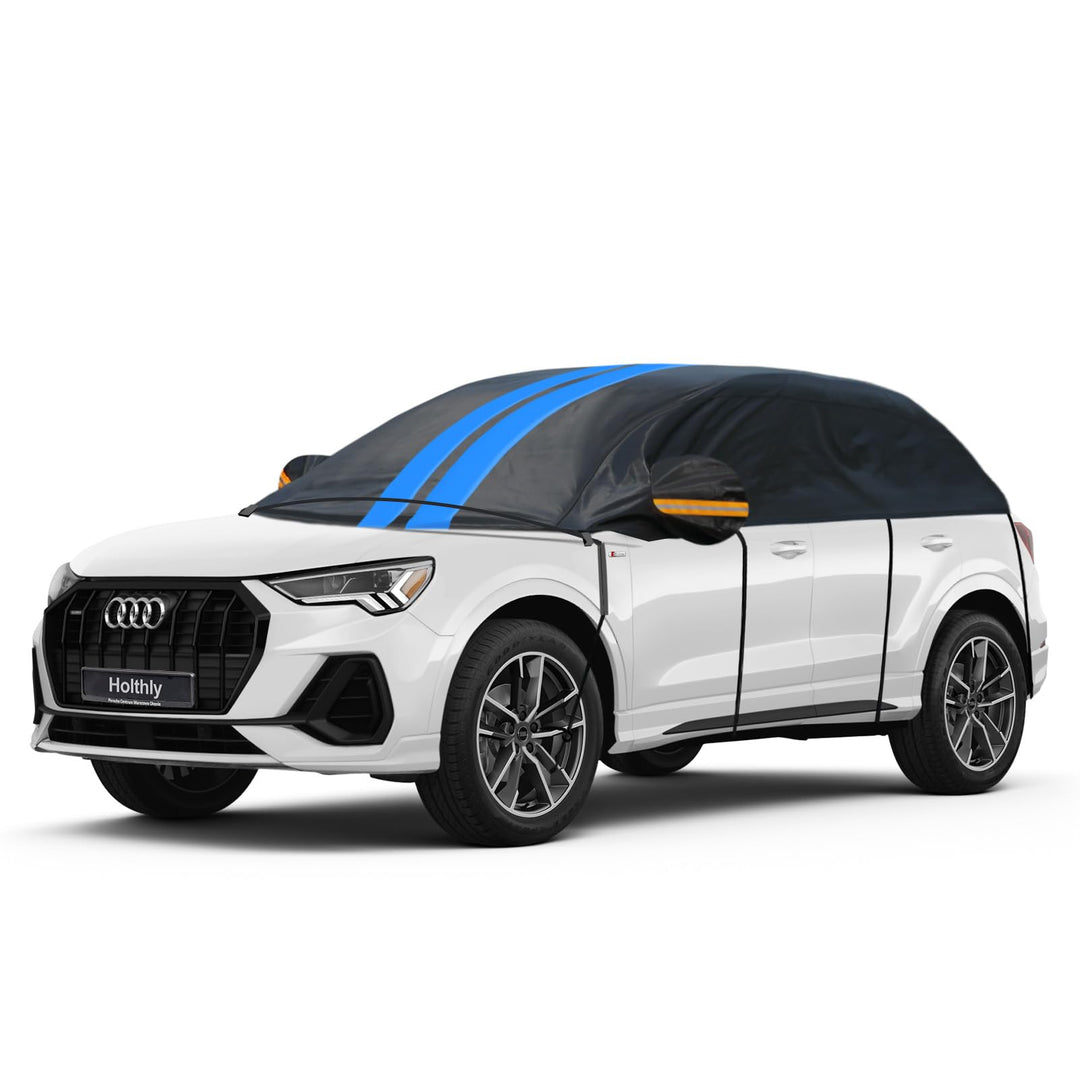 Halbgarage für Auto Winter SUV,Halbgarage Oben Wasserdicht Atmungsaktiv Autoabdeckung,Abdeckplane Ha