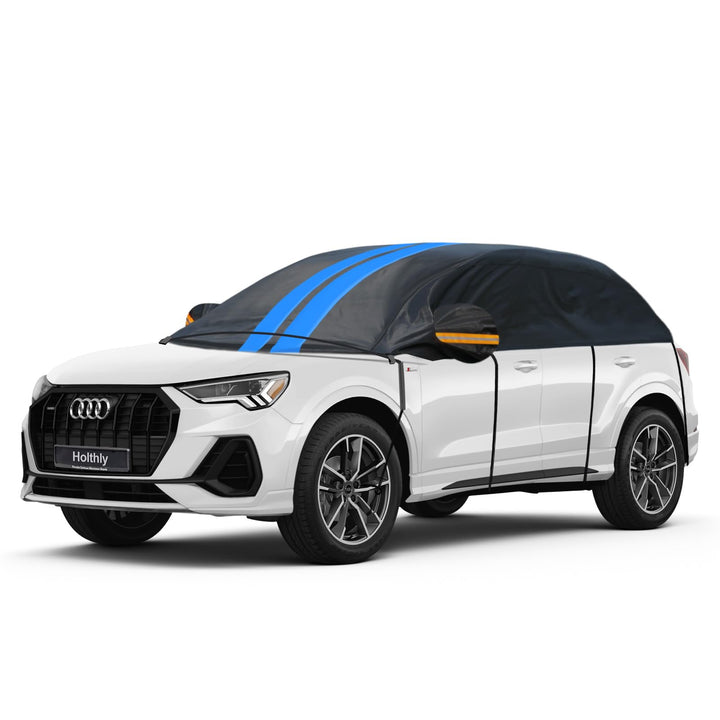 Halbgarage für Auto Winter SUV,Halbgarage Oben Wasserdicht Atmungsaktiv Autoabdeckung,Abdeckplane Ha