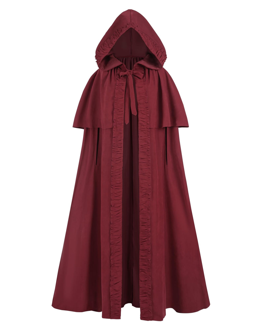 Mittelalter Umhang Damen mit Kapuze – Halloween Cape Vampir Kostüm Hexe Frauen Umhang Schwarz Vampir