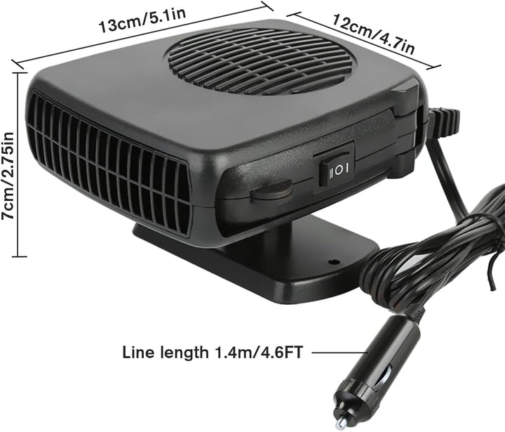 Leaflai Autoheizung 150 W – 12 V tragbare Autoheizung, Anti-Beschlag-Auto-Defroster, der an den Ziga