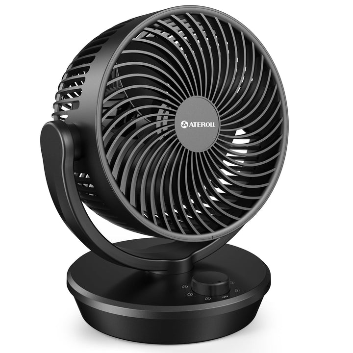 Ateroll Ventilator Leise, Tischventilator, 3D Turbo-Luftzirkulator mit 3 Geschwindigkeitsstufen, 130