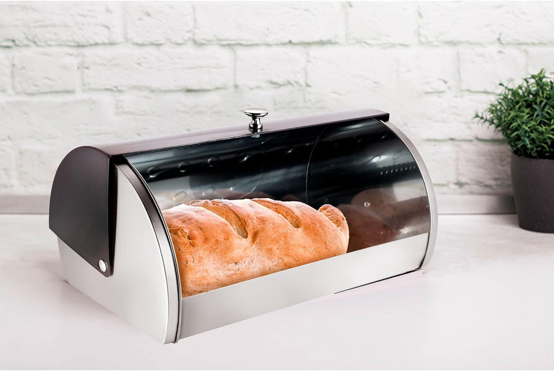 Berlinger Haus Carbon Pro Brotkasten Set + 3er Set Küche Vorratsdosen Edelstahl, Behälter für Brot u