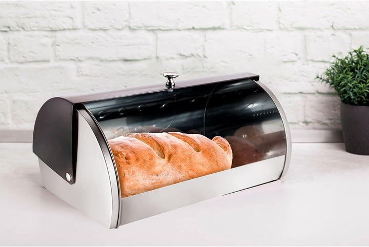 Berlinger Haus Carbon Pro Brotkasten Set + 3er Set Küche Vorratsdosen Edelstahl, Behälter für Brot u