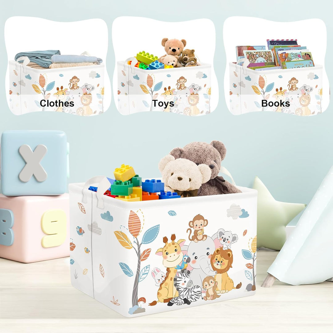 Clastyle Niedliches Tier Kinder Wäschekorb mit Henkel Faltbar Kleidung Spielzeug Aufbewahrungskorb J