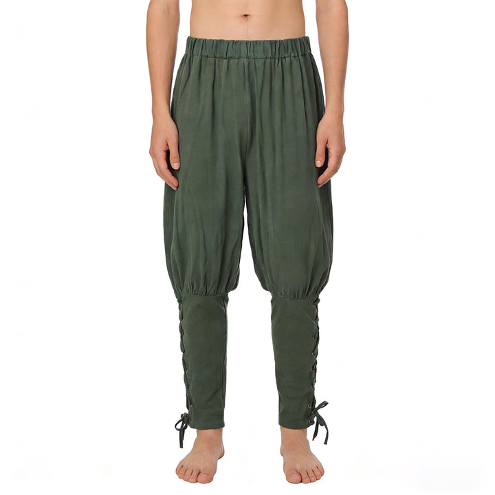 COSDREAMER Herren Mittelalterhose Wikinger Piraten Kostümhose Grau M M Grau, M Grau