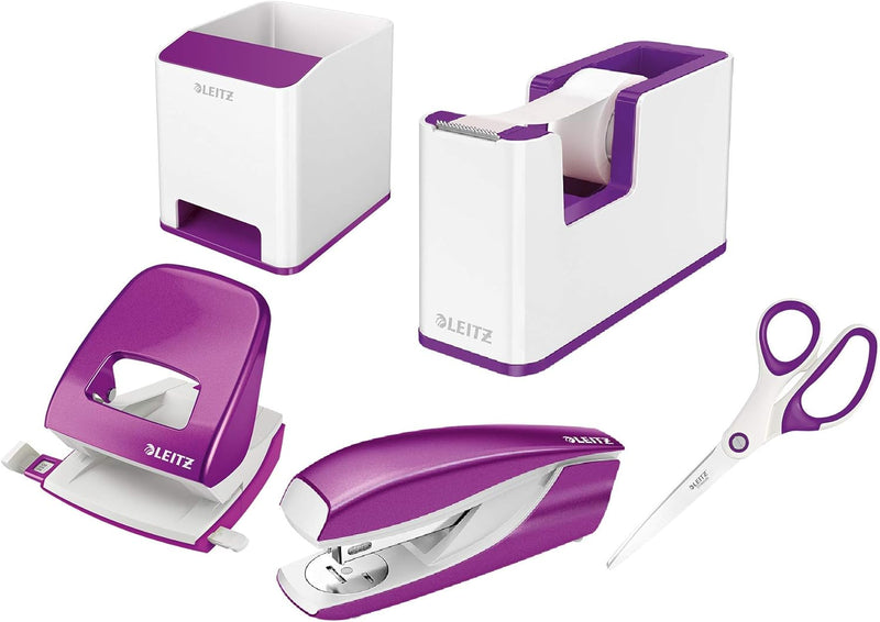 Leitz Wow Schreibtisch Accessoires (Komplett - Set, Weiss/Schwarz) (Metallic Violett) Komplett - Set