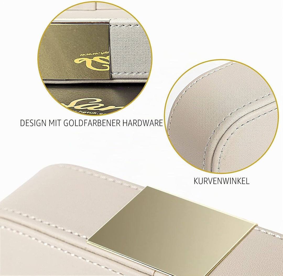 SANZIE Luxuriöses Leder-Tablett, Schreibtisch-Aufbewahrung, Catchall-Organizer, dekoratives Tablett