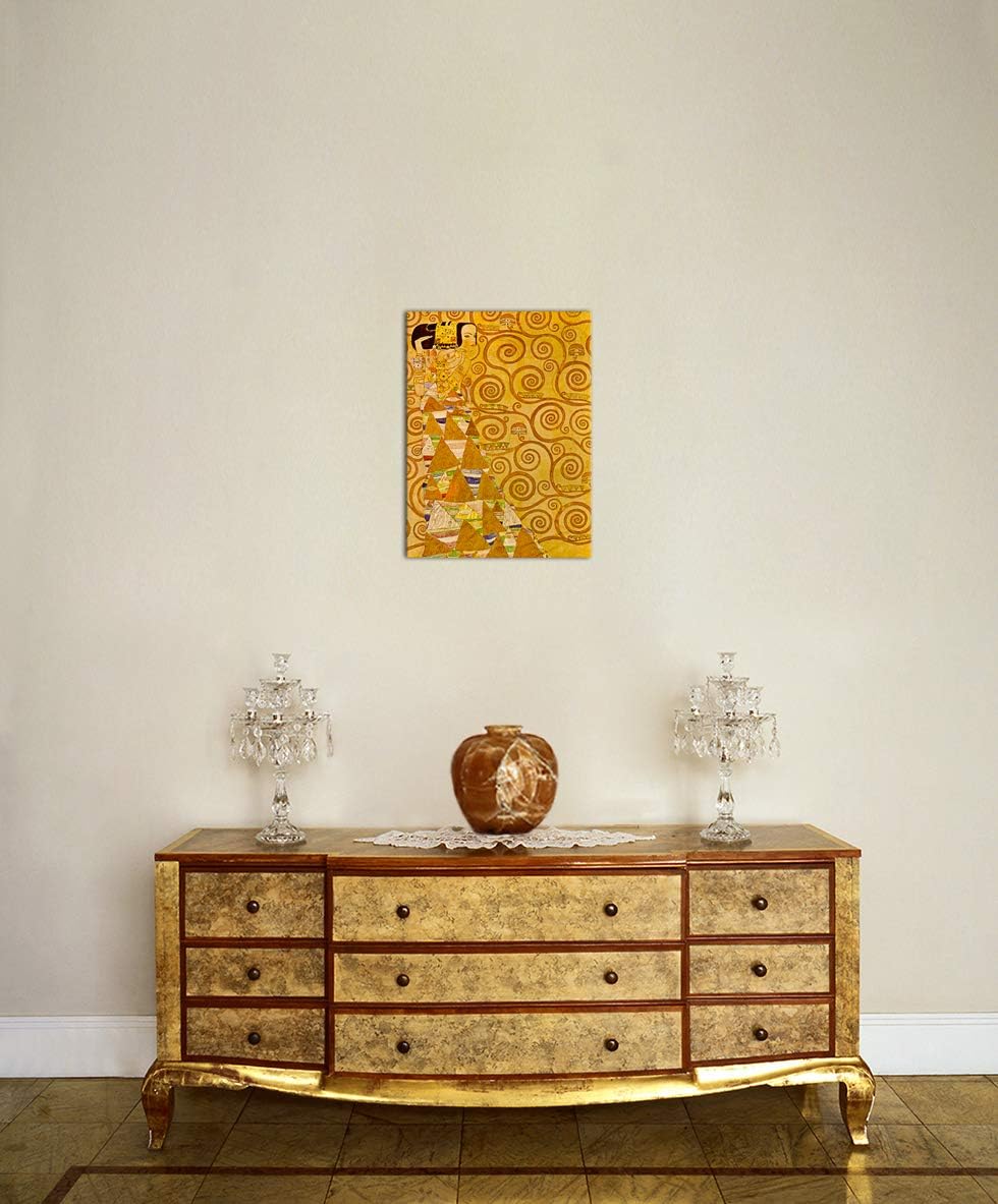 Bilderdepot24 Bild auf Leinwand | Gustav Klimt Die Erwartung in 50x70 cm als Wandbild | Wand-deko De