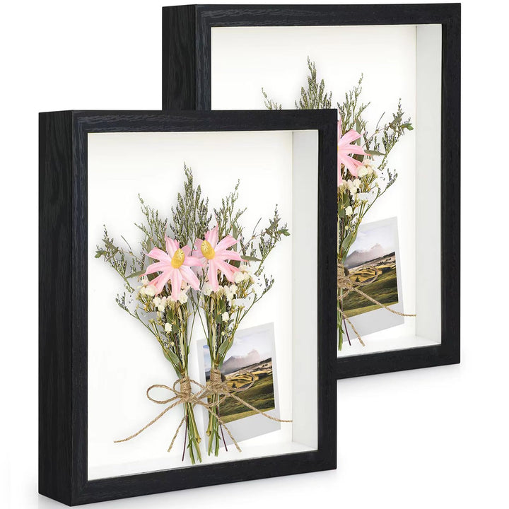 2er 3D Bilderrahmen zum Befüllen, 3D Bilderrahmen Tiefer Objektrahmen 15 x 20 cm mit Transparente Ec