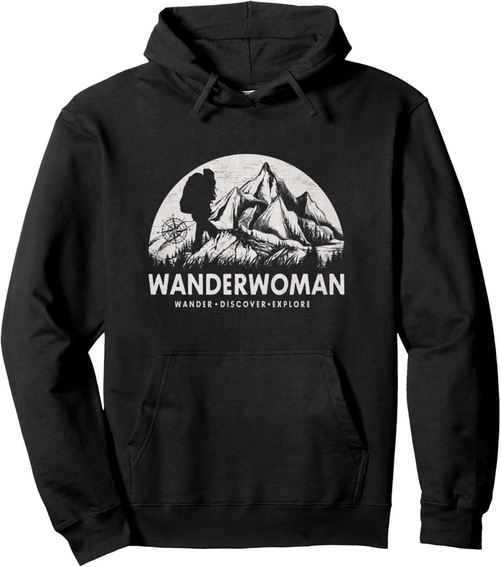 Wanderwoman Wandern Berge Natur Alpen Wanderin Frauen Damen Pullover Hoodie