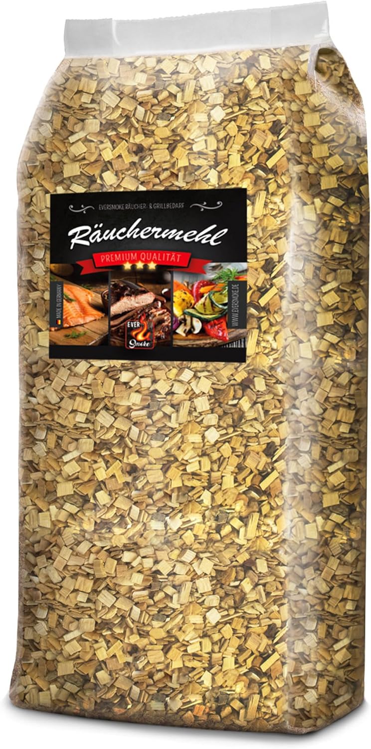 Eversmoke 15kg Premium Räuchermehl & Räucherchips aus Buche - Verschiedene Körnung - zum Heissräuche