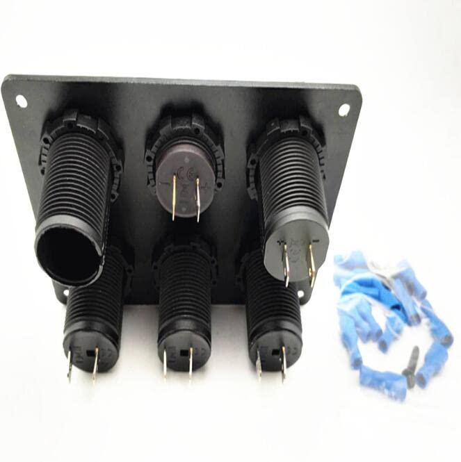 Riloer 3-Gang-Kombinationsschalter, 12V / 24V ABS Marine Boat Car Ein-Aus-Wippschalter mit zwei USB-