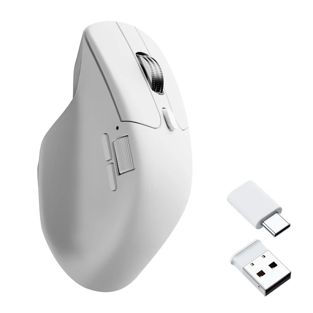 Keychron M6 Upgrade Wireless Bluetooth/2.4 GHz/Kabelgebundene Optische Maus,1000Hz Leichtgewicht Pro