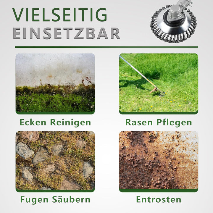 JKKLCC 200mm Unkrautbürste Freischneider mit 25.4mm Bohrung,Profi Trimmer Wildkrautbürste für Stihl