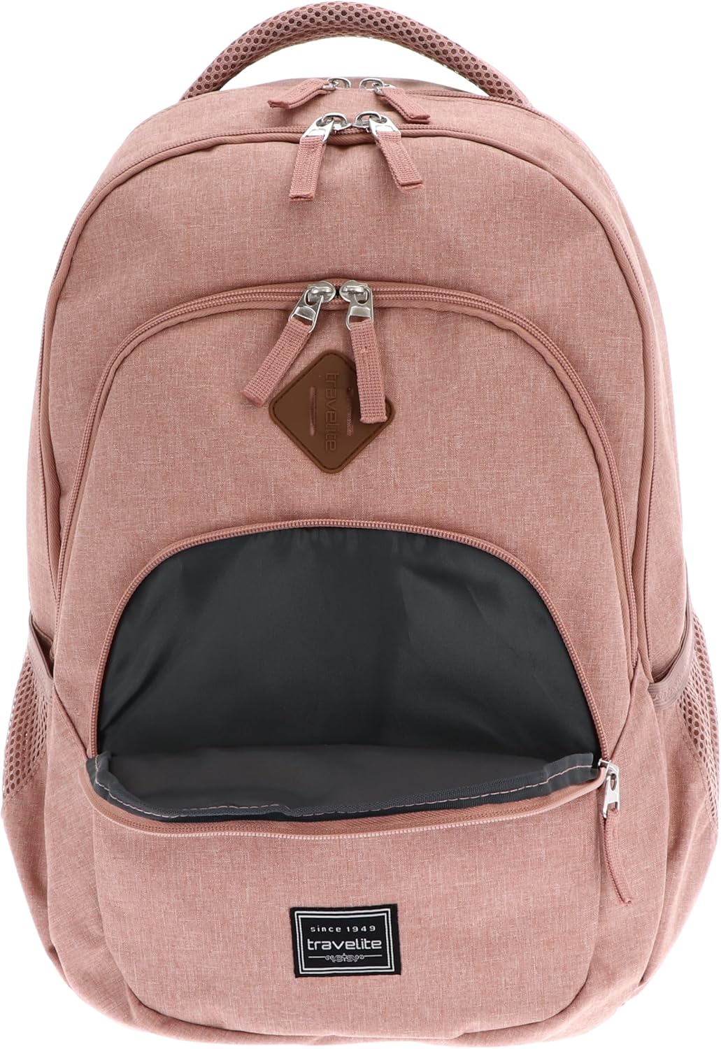 Travelite Handgepäck Rucksack, Laptop Rucksack 15,6 Zoll, BASICS, Daypack, Tagesrucksack mit vielen