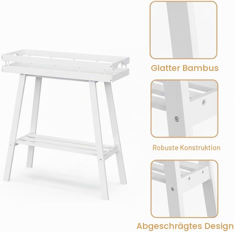 BAMBANG Pflanzenständer Blumenständer Pflanzenregal Blumenbank Breit Bambus für Innen,Blumenregal Bl