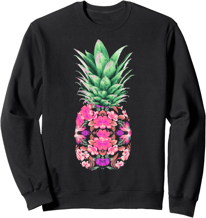Trendy Pink Floral Pineapple Sweatshirt