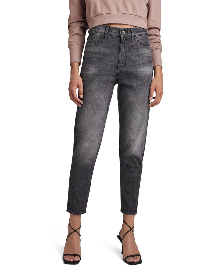 G-STAR Damen Janeh Ultra High Wasit Mom Ankle Straight Jeans, Schwarz (Faded Basalt C530-b155)