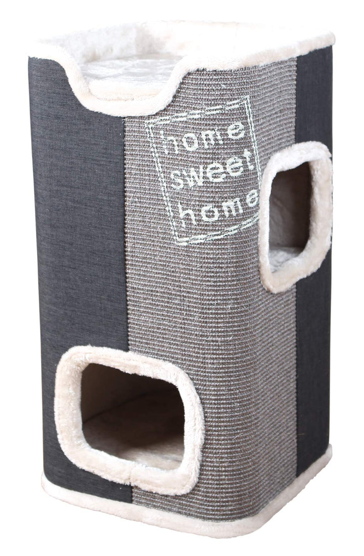 TRIXIE Moderner Cat Tower Jorge, 44957, Dunkelgrau, 38 x 38 x 78 cm Dunkelgrau 38 x 38 x 78 cm Singl