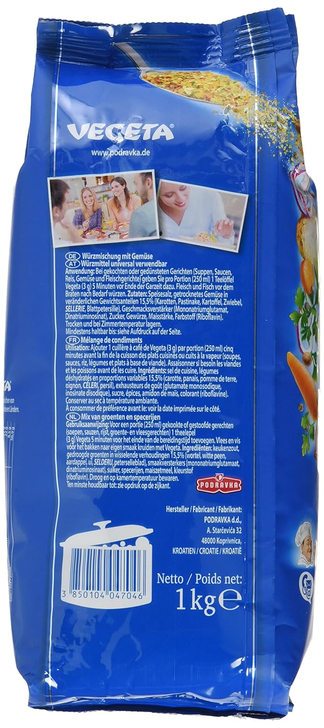 Podravka Vegeta Gewürzmischung, Beutel, 5er Pack (5 x 1 kg), 5923RD