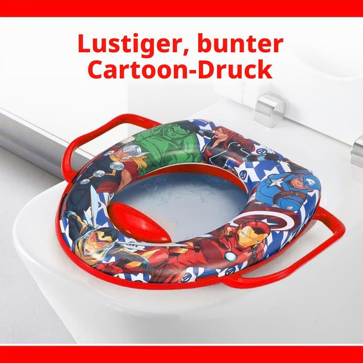 Marvel Avengers Toilettensitz für Kinder, universeller Toilettensitz mit Griffen, Avengers