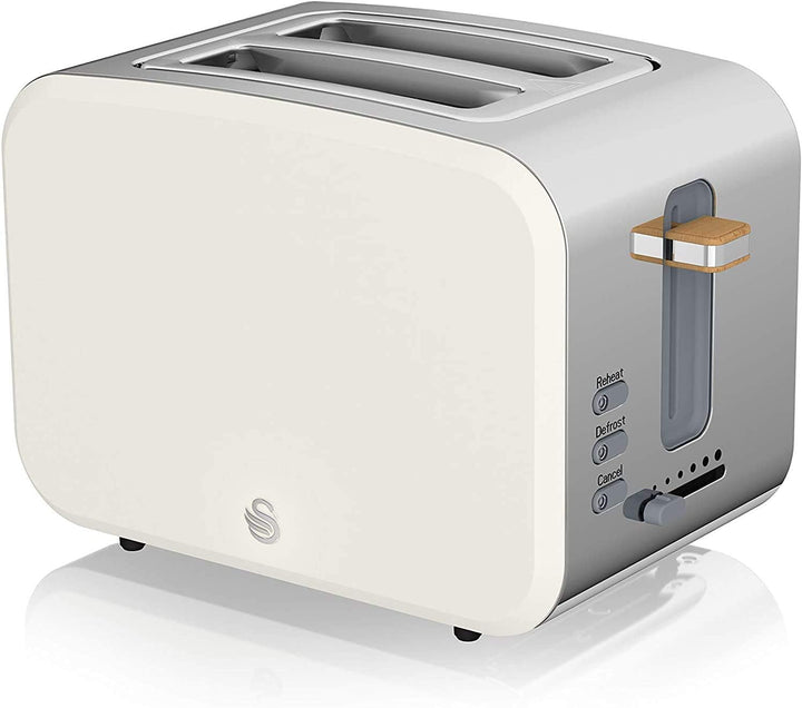 Swan Nordic Set Desayuno Wasserkocher 1,7 l 2200 W, Brot-Toaster mit Breitschlitz, 2 Scheiben, Mikro