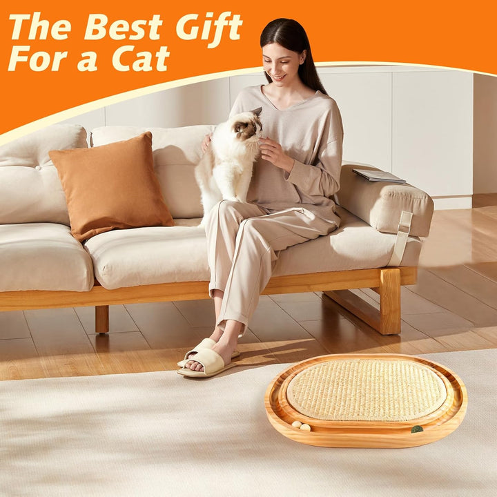 Sisal Kratzbrett Katzen, 2 in 1 katzenspielzeug, Widerstandsfähig Katzenkratzbrett mit Natürliche Si