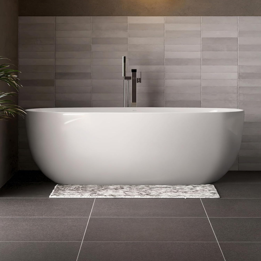 BERNSTEIN Freistehende Badewanne BELAQUA Acryl Weiss glänzend - 170 x 80x 58 cm - 5 Jahre Garantie -