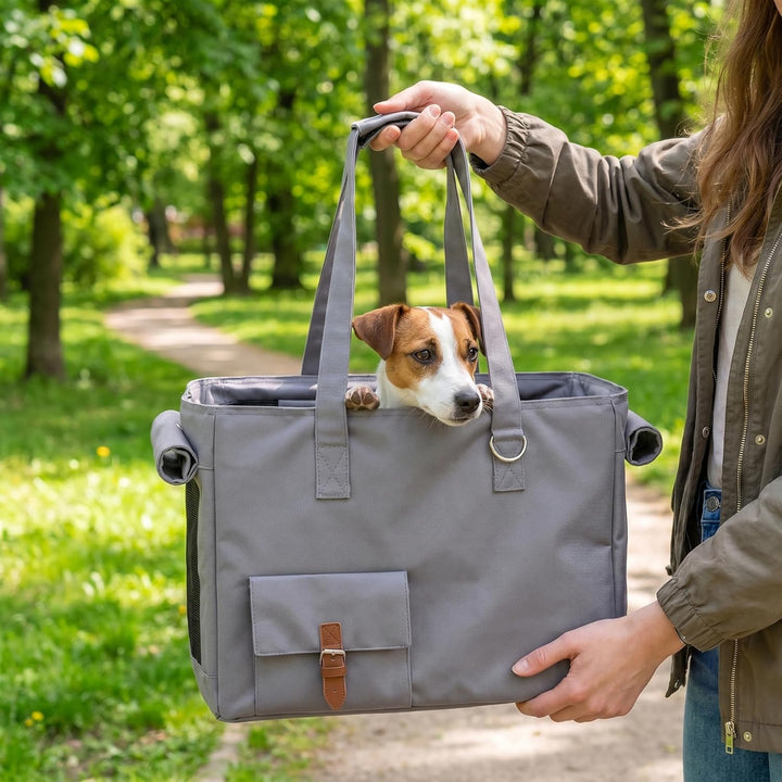 Ferplast Hundetasche Jetset, Tansportbox Katze, Hundebox, Sicherheitsgurt, Max 12 kg, 40 x 20 x H 30