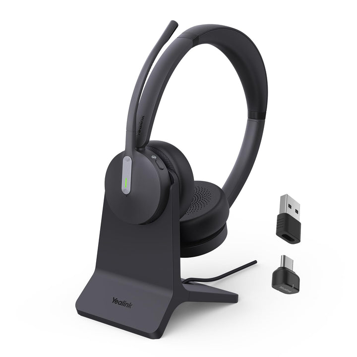 Yealink BH70 mit Ständer Bluetooth Headset mit Mikrofon für homeoffice, bis zu 35h Gesprächszeit, Te