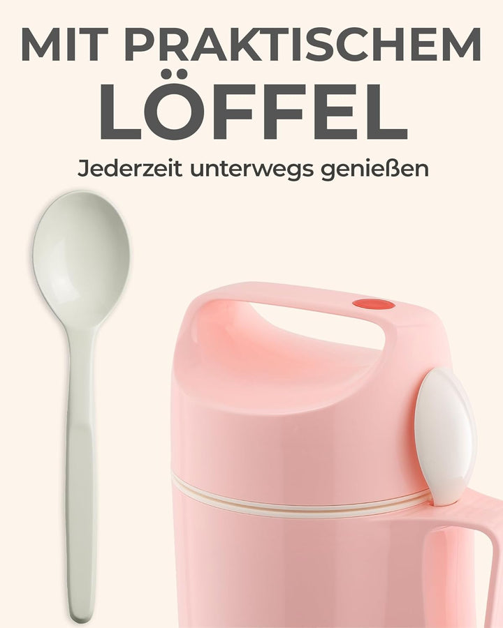 ROTPUNKT Thermobehälter für Essen 850 ml inkl. Löffel – Thermo Lunchbox Heiss & Kalt I Made in Germa